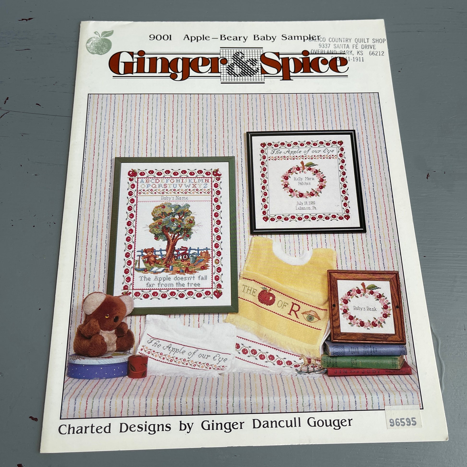 Ginger & Spice Apple- Beary Baby Sampler 9001 Vintage 1990 Counted Cross Stitch Chart