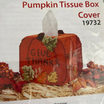Mary Maxim Pumpkin Tissue Box Cover 19732 Vintage Plastic Canvas Kit
