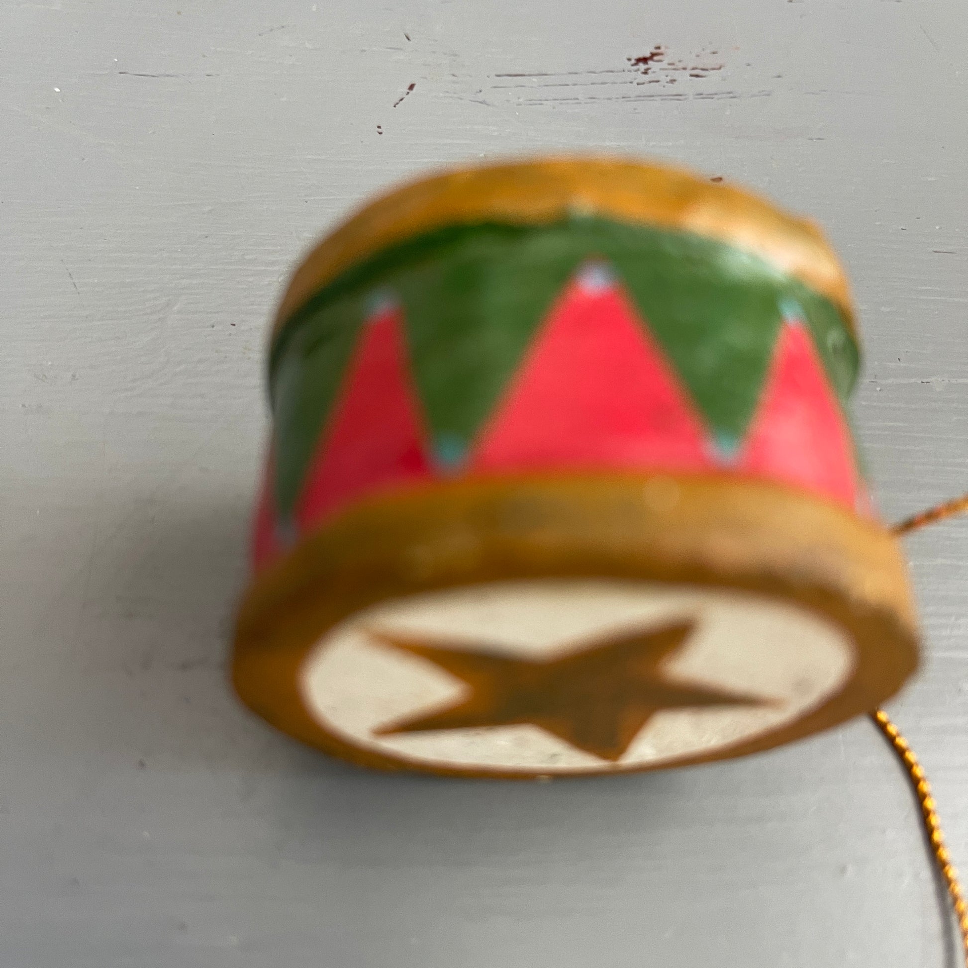 Little Toy Drum Hand Painted Vintage Ornament