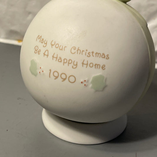 Precious Moments May Your Christmas Be A Happy Home Dated 1990 Annual Edition Collectible Ornament*
