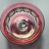 Pretty Pink and Clear Oval Faceted Sherbet Dessert Goblet Vintage Collectible Serving Ware