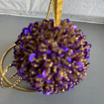 Dazzling Purple Sequin and Gold Beaded One Of A Kind Ornament