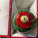 Beautiful Tapered Seasons Greetings Glass Christmas Ornament
