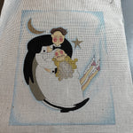 Bride & Groom Dancing Hand Painted Canvas to Cross Stitch 8 by 10 inches