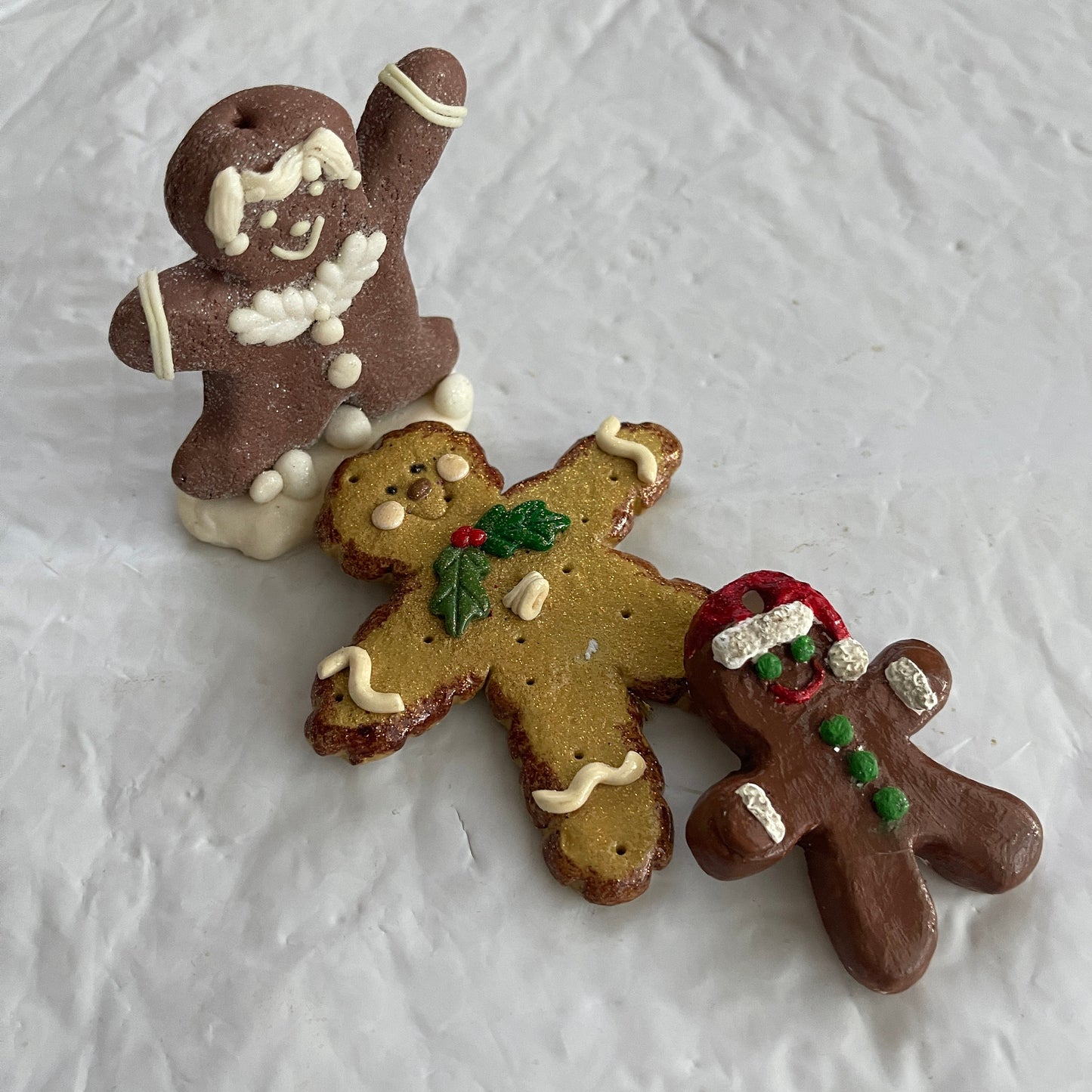 Gingerbread Men Set Of 3 2 Ornaments and a Small Figurine