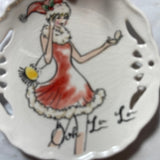 Ooh La La Fancy Santa Girl Mini Plate Vintage Collectible Ornament