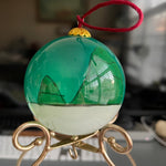 Splendid Snowman In Hat and Scarf Painted Glass Ball Ornament