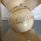 Pyramid Merry Christmas Elf Making Santas List Vintage Plastic Ball Ornament