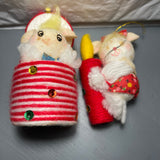 Cute Mouse Set Of 2 Vintage Fabric Ornaments