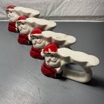 Sensational Santa Clause Porcelain Napkin Rings Set Of 4 Vintage Christmas Servingware