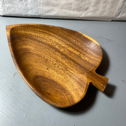 Ace Of Spades Shaped Wooden Bowl Vintage Trinket/Ring Dish