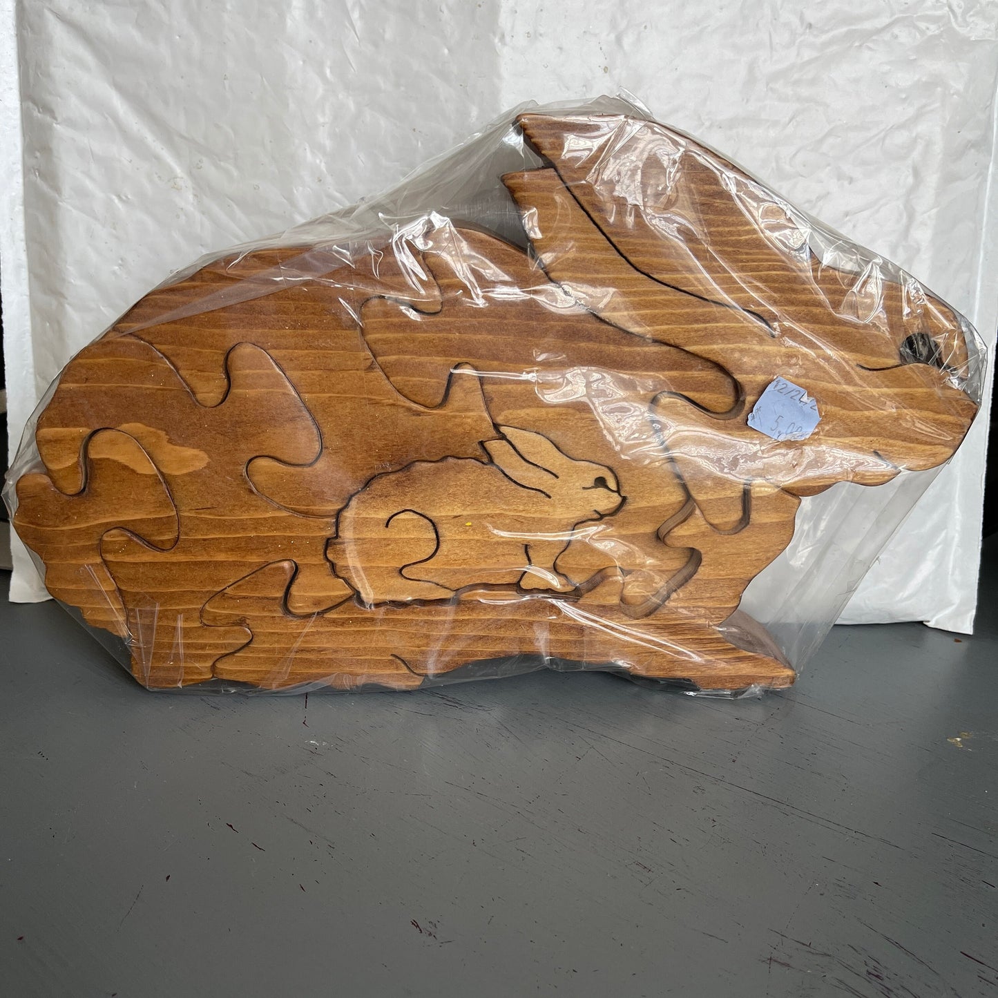 Wonderful Wooden Bunny Puzzle Vintage Collectible Cottagecore Decor