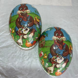 Artist Bunny Paper Mache' Fillable Easter Egg Made In Germany Vintage Collectible Easter Decor