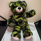 Camouflage Stuffed Teddy Bear Vintage Collectible Plush Toy