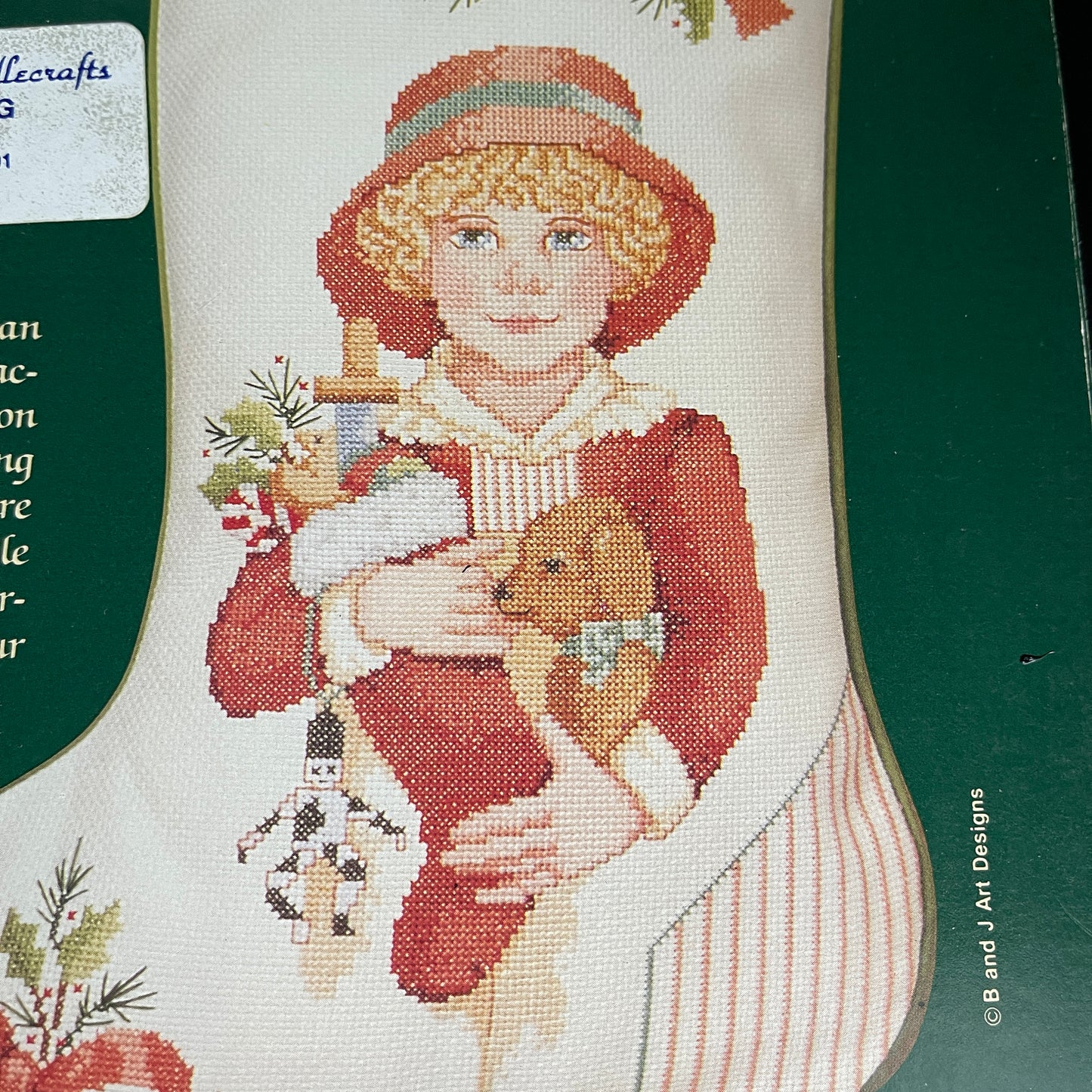 Jan Hagara's Choice Of "Chris" Stocking or "Jimmy" Johnson Creative Arts Vintage Counted Cross Stitch Charts