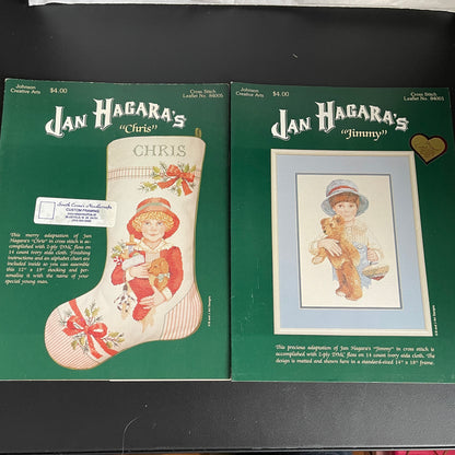 Jan Hagara's Choice Of "Chris" Stocking or "Jimmy" Johnson Creative Arts Vintage Counted Cross Stitch Charts