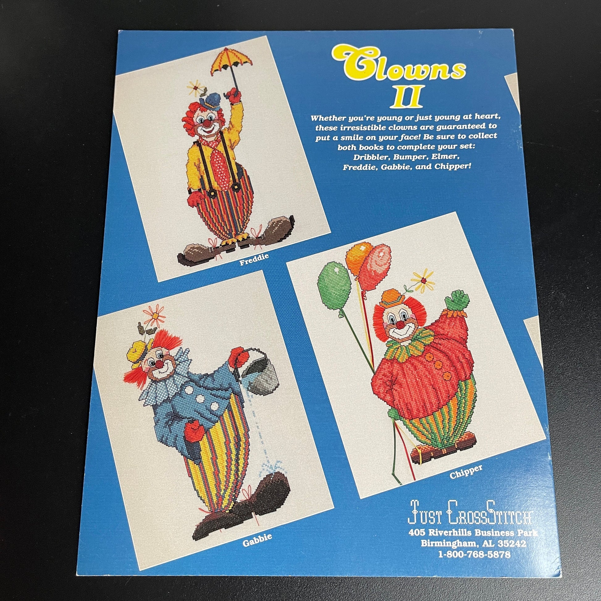 Just Cross Stitch Clowns I and II Cathy Livingston Set Of 2 Counted Cross Stitch Charts