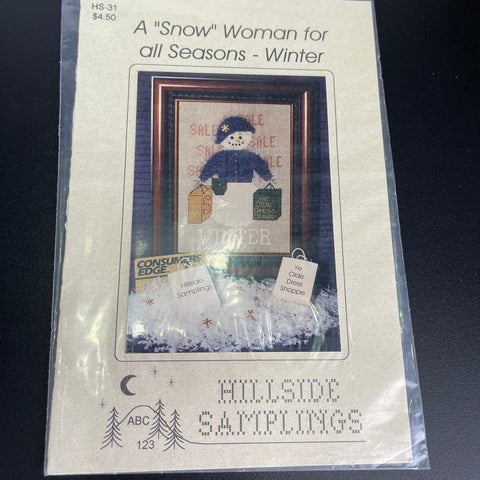 Hillside Samplings A "snow" Woman for all Seasons - Winter HS-31 Counted Cross Stitch Chart