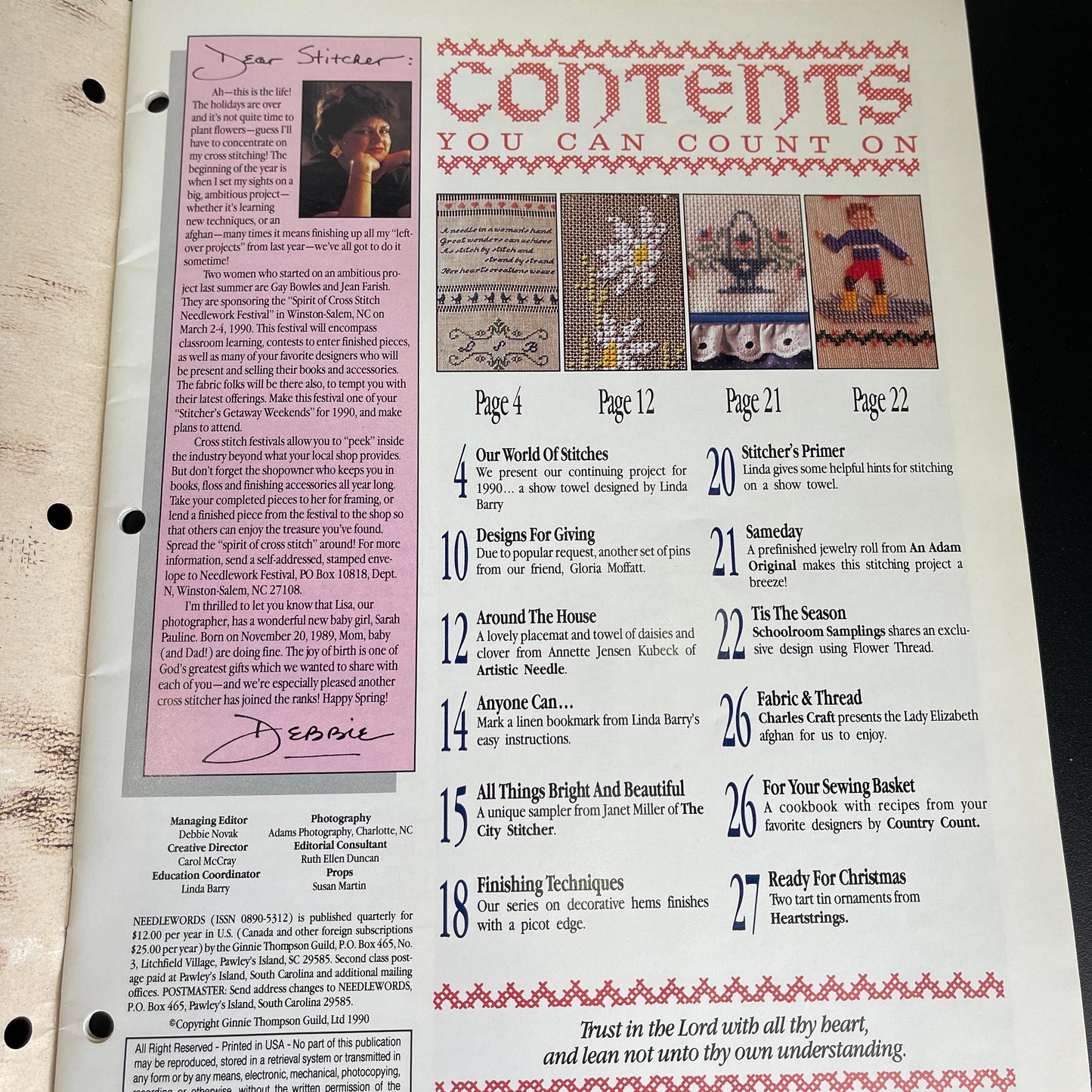 Needlewords Set of 3 Vintage 1988 Counted Cross Stitch Design Magazines Vol 6 No 2, Vol 6 No 4 & Vol 8 No 1