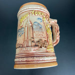 New York City Stein Depicting World Trade Center Twin Towers  Empire State Building and Statue of Liberty Vintage Souvenir Collectible  Mug*