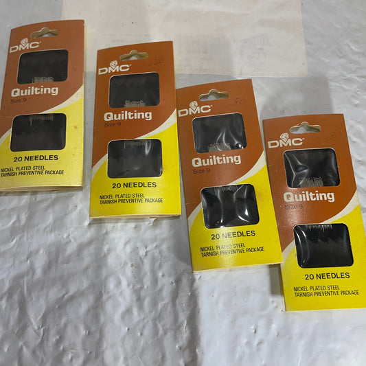 DMC Quilting Needles Size 9 20 Pack Set Of 4 Packs (Total Of 80 Needles ) Vintage Sewing Notions