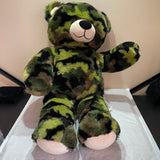 Camouflage Stuffed Teddy Bear Vintage Collectible Plush Toy