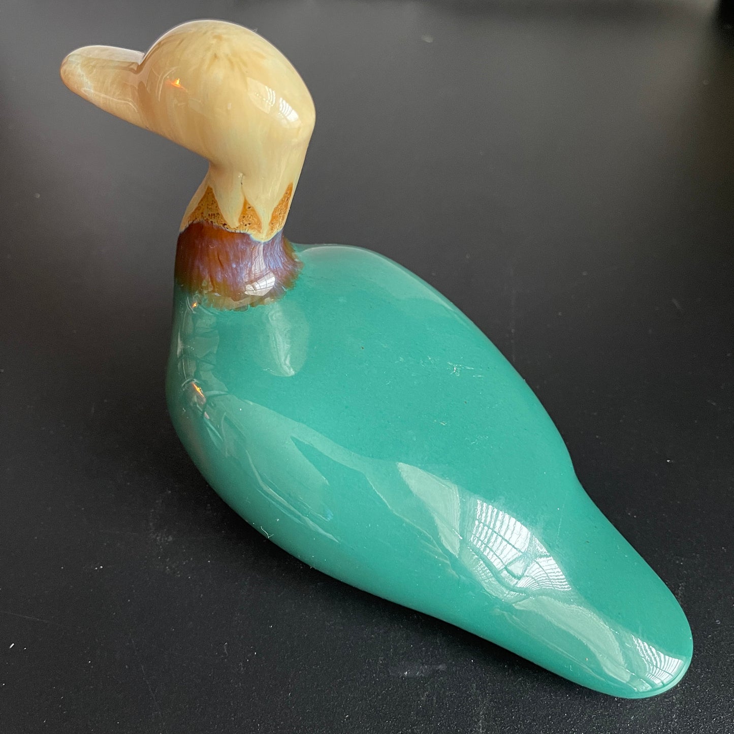 Delightful Duck Signed By Artist Vintage Porcelain Collectible Figurine