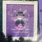 Lindy Jane Designs Mrs. Snow Plum Plum Alley Series IV with Snow Flake Embellishment Counted Cross Stitch Chart