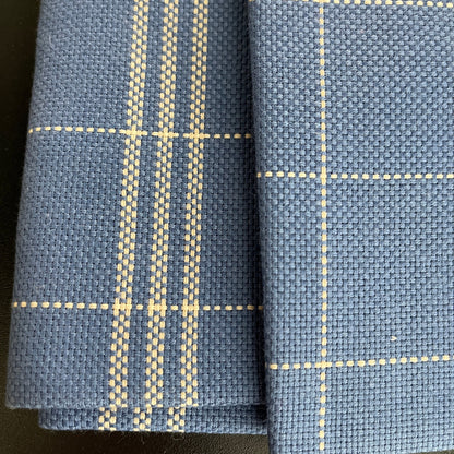 Wichelt Imports Kitchen Cloth Blue and White Cross Stitch Fabric 60 By 40 Inches