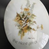 Floral Sentiments Love Is the nicest gift of All 4.5 inch Porcelain Collectible Wall Hanging