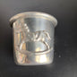 Pewter Handcrafted Baby Cup with Rocking Horse Emblem Vintage Collectible Serving Ware