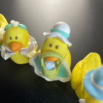 Cute Little Set Of 4 Dressed Up Chicks Miniature Vintage Collectible Spring Decor Figurines