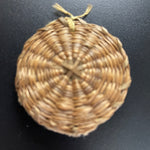Wonderful Wicker Covered Pin Cushion Vintage Sewing Notion