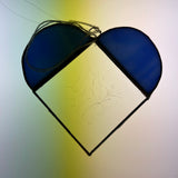 Stained Glass Beautiful Blue Heart Vintage Collectible Ornament