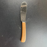 Knobler Japan Set of 6 Wooden Handle Stainless Steel Spreader Knives Vintage Serving Ware