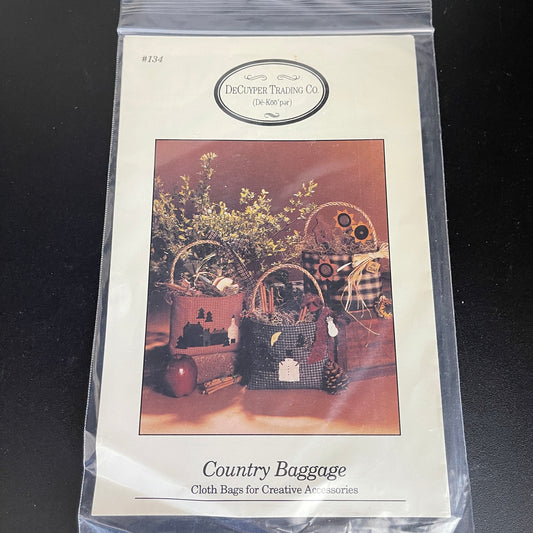 DeCuyper Trading Co Country Baggage Cloth Bags for Creative Accessories #134 Vintage 1993 Sewing Pattern