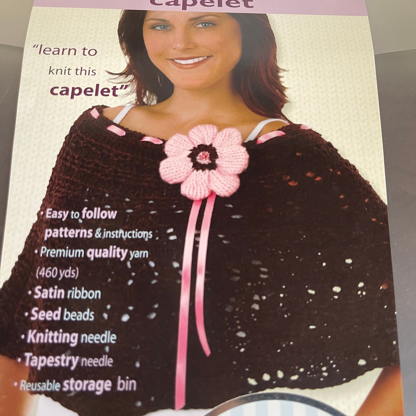 knit this capelet everything you need to knit learn to knit this capelet Includes 460 Yards of Yarn Needles Ribbon and Beads