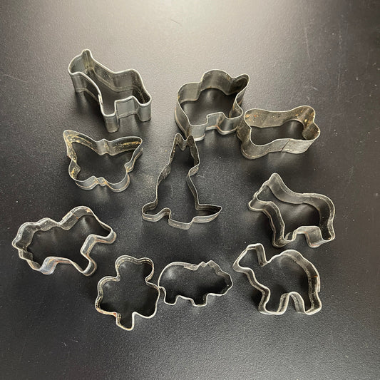 Cookie Cutters Miniature Set of 10 Vintage Collectible Bakeware See Pictures for shapes