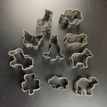 Cookie Cutters Miniature Set of 10 Vintage Collectible Bakeware See Pictures for shapes
