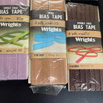 Quilt Banding Maxi Piping Bias Tape Bargain Lot tan x 1 brown x2 and mauve x1 Vintage Sewing Notions