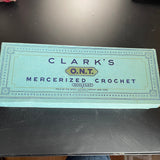 Clarks O.N.T. Box with 8 Spools Mercerized Crochet Off White Vintage Thread