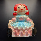 Ravishing Red Haired Rag Doll Pretty Porcelain Planter Vintage Decorative Keepsake