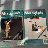 Whats New Set of 2 Fabric Iron-On Applique's Kits Holly Deer 56109 and Santa and Friends 56117