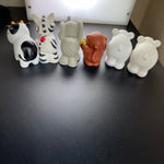 Fisher Price Little People Six Animals Alphabet Polar Bear x2, Cow, Elephant, Monkey, and Zebra Collectible Toys