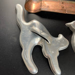 Cookie Cutters Set of 4 Dog Bone, Scared Cat, Duck, and Spade Shaped Vintage Collectible Bakeware