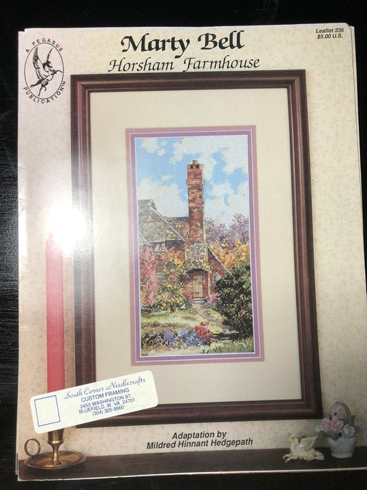 Marty Bel, Horsham Farmhouse, by Mildred Hinnant Hedgepath, A Pegasus Publication, Leaflet 336, Vintage 1992, Counted Cross Stitch Design