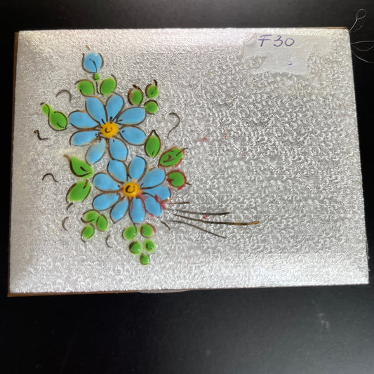 Elegant Floral Topped Brass Case 3 tiered Fold Open Jewelry Box with Ornate Little Brass Legs