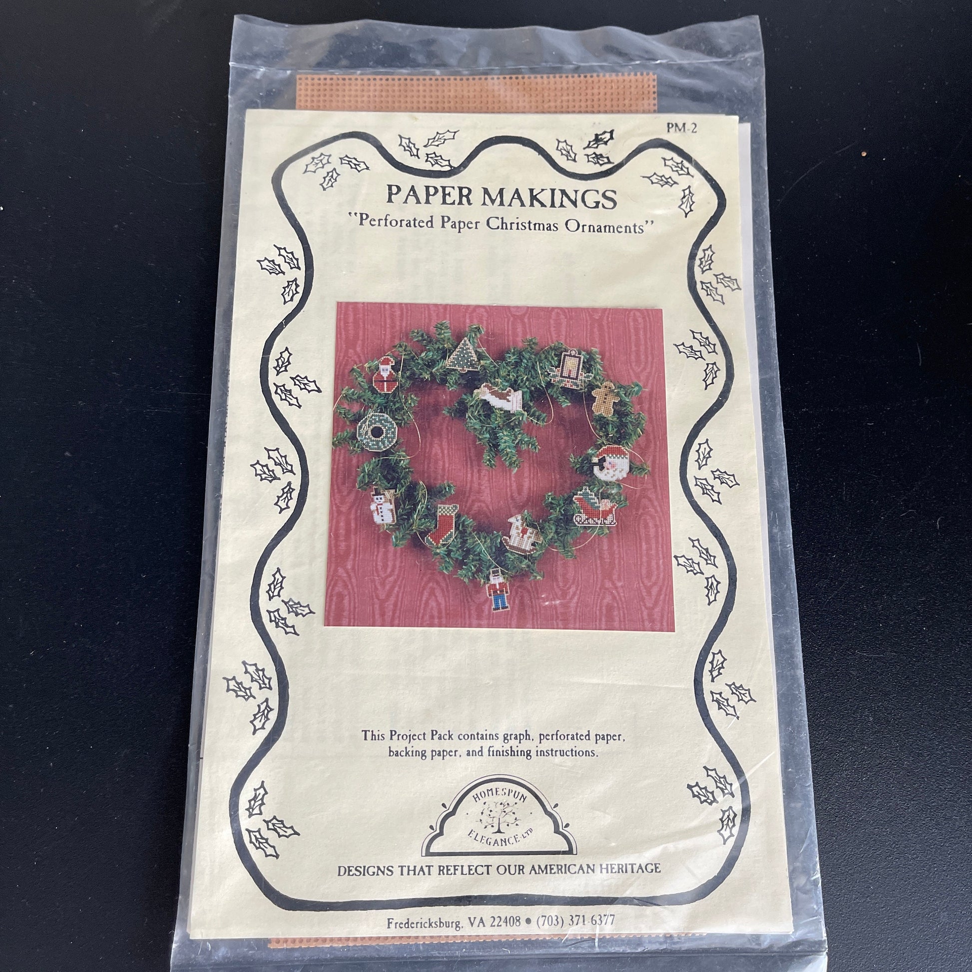 Homespun Elegance Paper Makings PM-2 Perforated Paper Christmas Ornaments Kit*