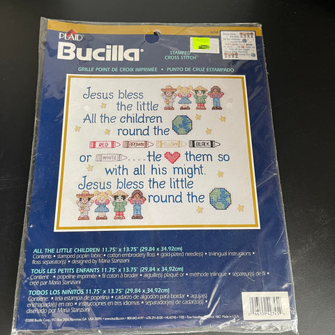 Plaid Bucilla All the Little Children Vintage 2000 Stamped Cross Stitch Kit 11.75 by 13.75