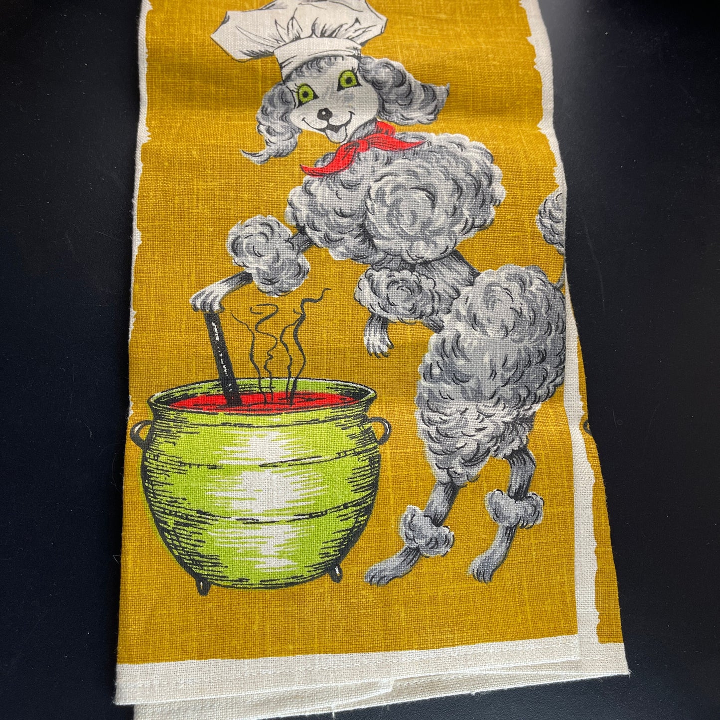 Parisian Prints All Linen Poodle Hand Towel Nothing Dries Like Linen!